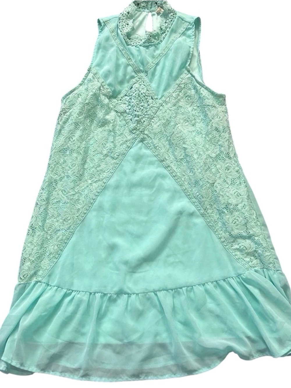 entro Angel Lace Mini Dress - Turquoise Size M